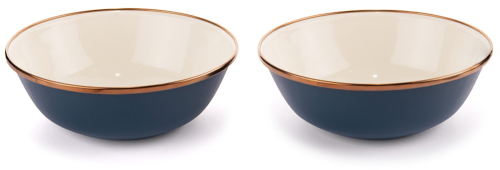 Barebones Enamel Emaillegeschirr Schüsselset 2 teilig blau - Schüsseln & Schalen