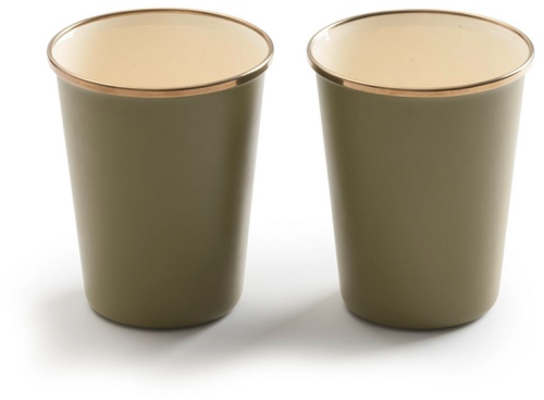 Barebones Enamel  emailliertes Becher Set 2 teilig olive - Becher & Tassen