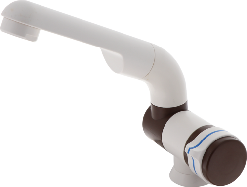 Barwig Automatik Kompakt Wasserhahn Kaltwasser mit 10 mm Tülle weiß/braun - Einhebelmischer