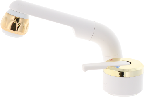 Barwig Perfect Automatik Einhebel-Mischarmatur 3 bar Schaltautomatik weiß/gold  - Einhebelmischer