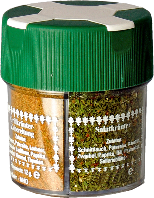 BasicNature 4in1 Grillgewürzstreuer mit Kräuter Provence, Grillkräuter, Salatgewürz & Virginia Mischung - Gewürzstreuer & Flüssigkeitsspender von Basic Nature