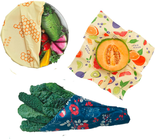 Bees Wrap Bienenwachstuch 3er-Pack Medium multiprint 25 x 27,5 cm - Lebensmittelbehälter / Vorratsdosen von BeesWrap