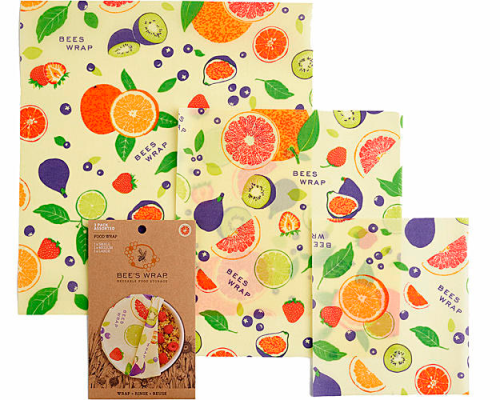 Bees Wrap Bienenwachstuch 3er-Pack gemischt Fresh Fruit - Lebensmittelbehälter / Vorratsdosen von BeesWrap