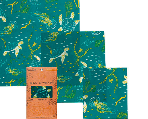 Bees Wrap Bienenwachstuch 3er-Pack gemischt Ocean Print  - Lebensmittelbehälter / Vorratsdosen von BeesWrap