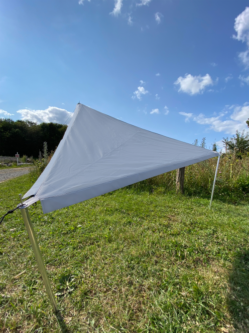 Bent Sonnensegel TC-Zip-Protect Canvas Single aus Baumwoll-Mischgewebe mit Reißverschluss-Abdeckklappen grau - Pavillons & Tarps