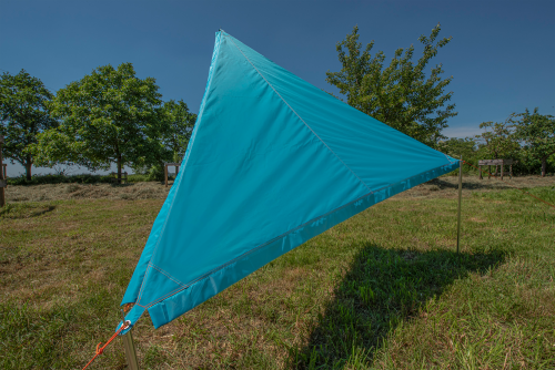 Bent Sonnensegel Zip-Protect Canvas Single mit Reißverschluss-Abdeckklappen türkis/RV orange - Pavillons & Tarps