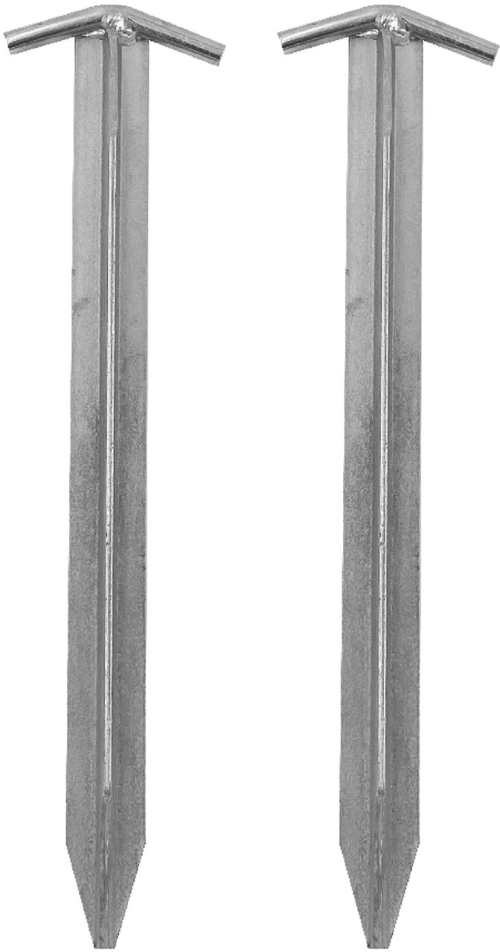 Bent T-Heringe Stahl sturmsichere Abspannung für normale bis harte Böden 2 Stück - Zeltheringe & Abspannmaterial