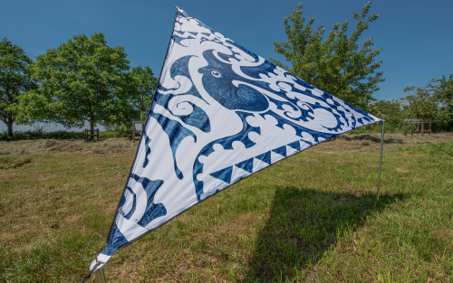 Bent Zip-Canvas Sonnensegel Neuseeland Design Oktopus Druck/RV Schwarz - Pavillons & Tarps