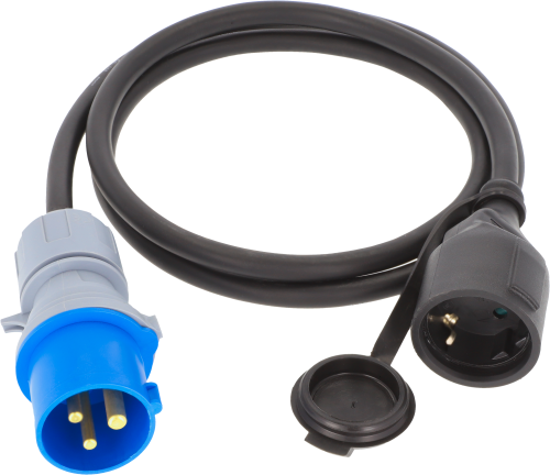 Berger Adapterleitung CEE-Stecker 3-polig und Schutzkontakt Kupplung 1,5m - CEE-Kabel