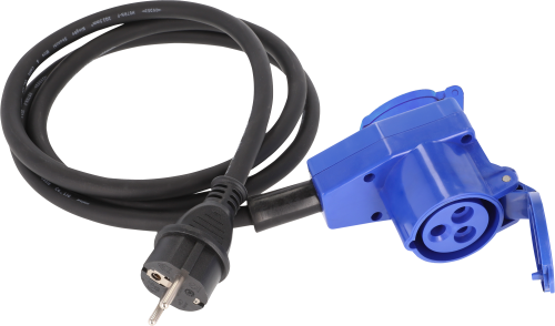 Berger Adapterleitung CEE-Winkelkupplung 3-polig und Schutzkontakt Kupplung mit Schutzkontaktstecker 1,5 m - CEE-Kabel