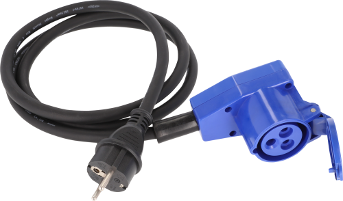 Berger Adapterleitung CEE-Winkelkupplung 3-polig und Schutzkontakt Stecker 1,5 m - CEE-Kabel