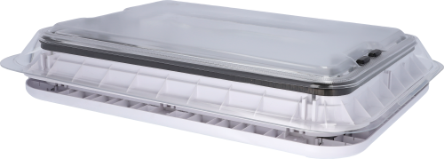 Berger Dachhaube mit Moskitoschutz & Verdunkelungsrollo 70 x 50 cm Transparent - Kühl unterwegs