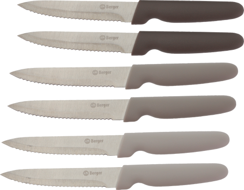 Berger Edelstahl Steakmesser-Set 6-tlg. grau - Campingbesteck