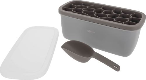 Berger Eiswürfel-Set inkl. Eiswürfelform, Deckel, Box und Eisschaufel grau - Kühlschrank-Zubehör