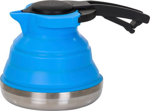 Berger Falt-Wasserkessel Edelstahl blau 1,2 Liter gefaltet 6 cm hoch - Wasserkessel