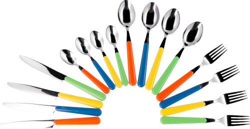 Berger Happy Camper Edelstahl Besteck-Set 16 tlg. bunt für 4 Personen - Campingbesteck