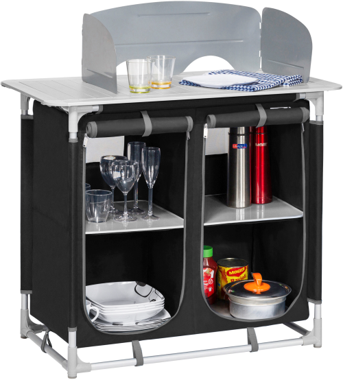 Berger Küchenbox 4 Fächer schwarz - Campingküchen