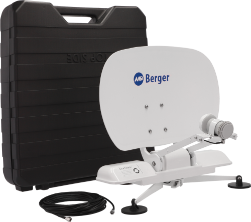 Berger Pathfinder 2.0 faltbare vollautomatische Sat-Anlage Weiß - Camping-Sat-Anlagen