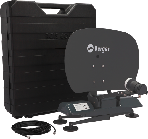 Berger Pathfinder 3.0 faltbare vollautomatische Sat-Anlage graphit - Camping-Sat-Anlagen