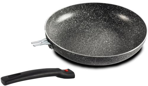 Berger Pfanne Stone Rock 2-tlg. mit abnehmbarem Griff und Antihaftbeschichtung Ø 24 cm - Camping Pfannen & Woks