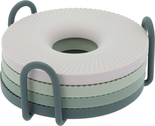 Berger Silikonuntersetzer-Set inkl. Halterung grün - Sonstiges Küchenzubehör