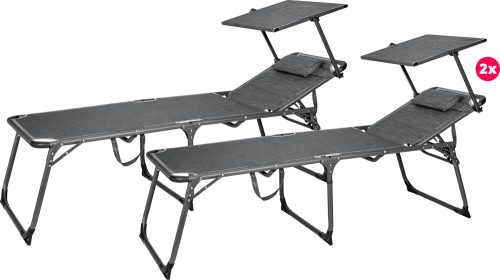 Berger Slimline Dreibein Sonnenliegen Set 2 Stück Anthrazit - Liegen