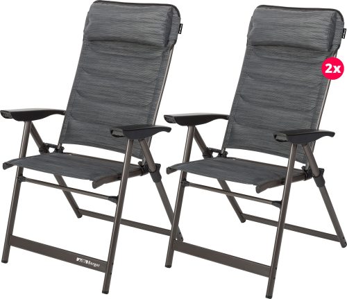 Berger Slimline Klappsessel 2er Set Anthrazit - Klappstühle