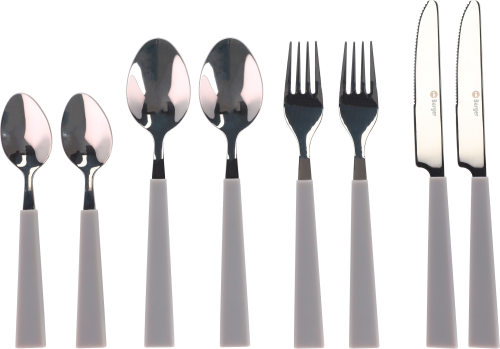 Berger Solona Edelstahl Besteck-Set grau 16-tlg. für 4 Personen - Campingbesteck