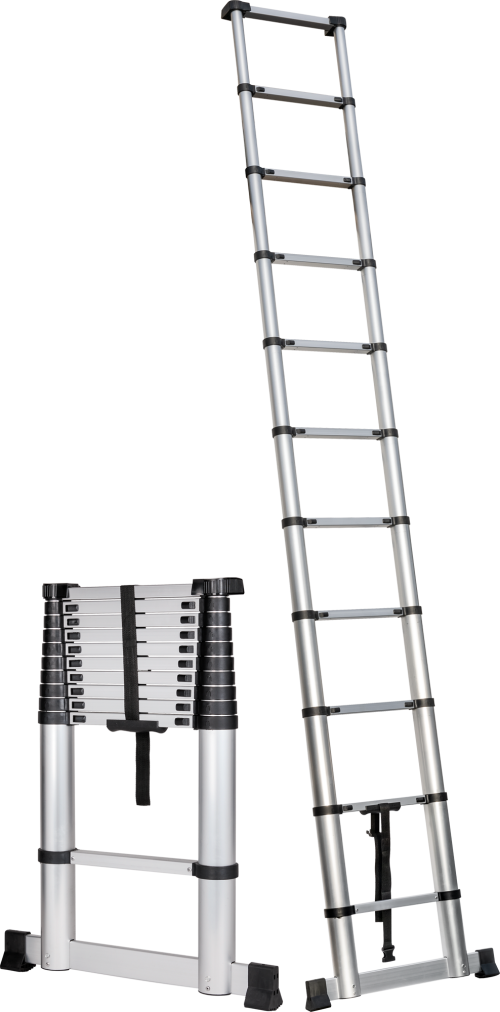 Berger Telescopix Soft Close Teleskopleiter 3,2 Meter silber - Leitern