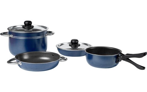 Berger Topfset Aluminium stapelbar blau 8 teilig - Kochgeschirr-Sets