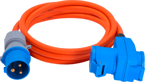 Berger Ultimate Adapterleitung CEE-Stecker und Winkelkupplung mit CEE-Kupplung und Schutzkontaktkupplung 5m - CEE-Kabel