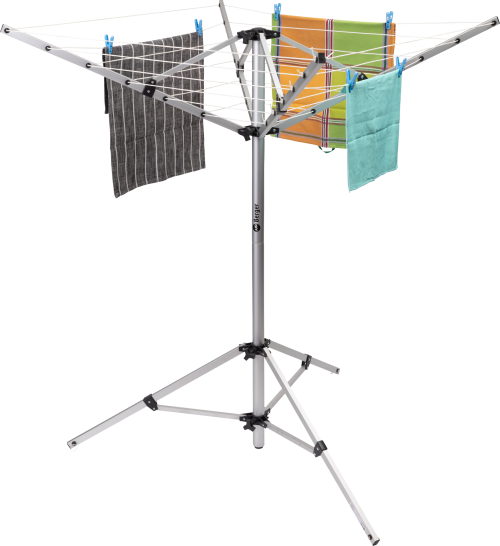 Berger Wäschespinne & Sat-Stativ inkl. Packsack silber - Wäsche & Trocknen