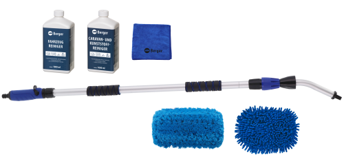 Berger Waschbürsten Set 6-teilig inkl. Mikrofasertuch, Fahrzeugreiniger & Caravanreiniger - Bürsten, Schwämme, Tücher