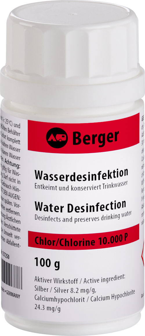 Berger Wasserdesinfektion (mit Chlor) für 10.000 l - Wassertankentkeimung & -reinigung