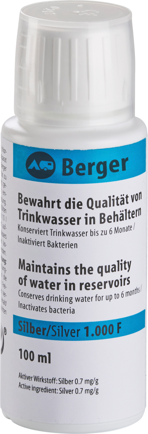 Berger Wasserkonservierung Silber (ohne Chlor) für 1.000 l - Für Autark-Camper & Abenteurer
