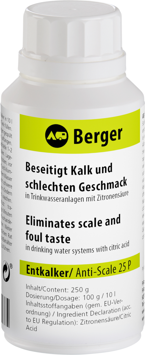 Berger Wassertankentkalker für 250 l - Wassertankentkeimung & -reinigung