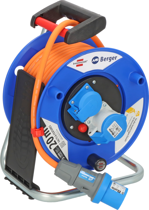 Berger by Brennenstuhl Camping- / Maritim CEE Kabeltrommel Garant mit 230 V Schutzkontakt Steckdosen 20 Meter - Kabeltrommeln & Verlängerungskabel
