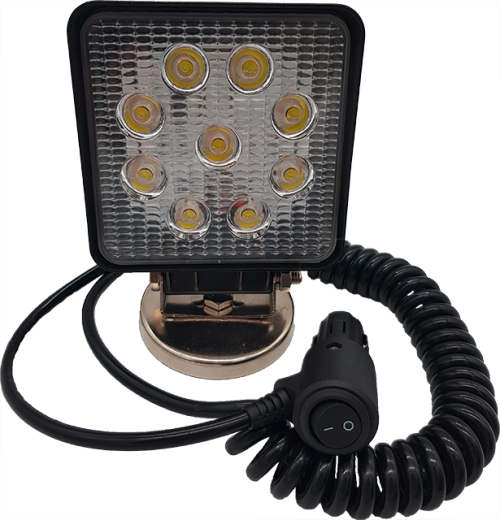 Berger und Schröter LED Arbeitsscheinwerfer 9 x 3 Watt mit Magnetfuß eckig - LED Campingleuchten von Berger & Schröter