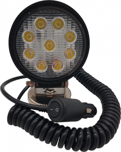 Berger und Schröter LED Arbeitsscheinwerfer 9 x 3 Watt mit Magnetfuß rund - LED Campingleuchten von Berger & Schröter