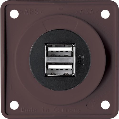 Berker Integro Flow und Pure Doppel USB Steckdose 12 V braun - 12 / 24 V Einbausteckdosen