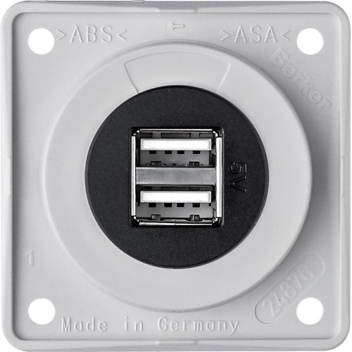 Berker Integro Flow und Pure Doppel USB Steckdose 12 V weiß - 12 / 24 V Einbausteckdosen