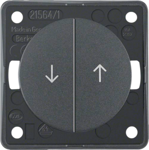 Berker Integro Jalousie-Serientaster mit Aufdruck Symbol Pfeile anthrazit matt - Schalter, Taster & Rahmen