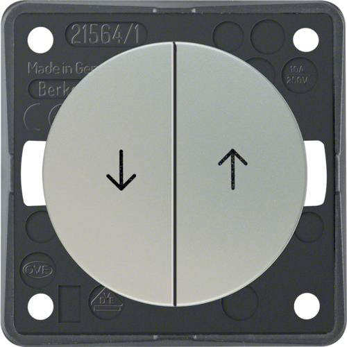 Berker Integro Jalousie-Serientaster mit Aufdruck Symbol Pfeile chrom matt lackiert - Schalter, Taster & Rahmen