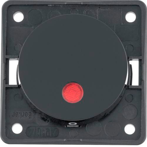 Berker Integro Kontroll-Ausschalter 2-pol rote Linse LED schwarz glänzend - Schalter, Taster & Rahmen