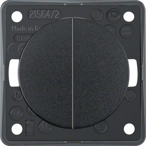 Berker Integro Serienschalter gemeinsame Eingangsklemme schwarz glänzend - Schalter, Taster & Rahmen