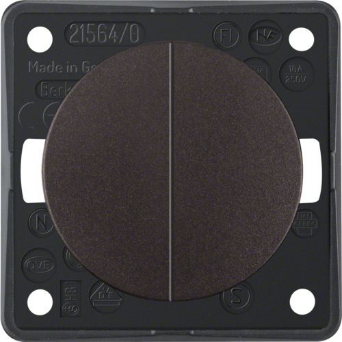 Berker Integro Serientaster 2 Schließer mit gemeinsamer Eingangsklemme braun matt - Schalter, Taster & Rahmen