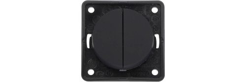 Berker Integro Serientaster 2 Schließer mit gemeinsamer Eingangsklemme granitschwarz - Schalter, Taster & Rahmen