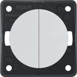 Berker Integro Serientaster 2 Schließer mit gemeinsamer Eingangsklemme polarweiß glänzend - Schalter, Taster & Rahmen