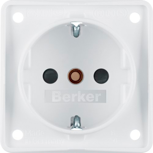 Berker Integro Steckdose Schutzkontakt 3-Pol mit erhöhtem Berührungsschutz polarweiß matt - Schalter, Taster & Rahmen