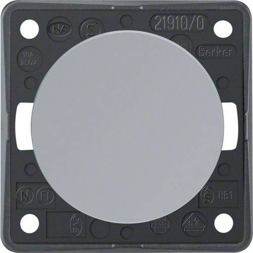Berker Integro Taster Schließer mit Schraubklemmen grau glänzend - Schalter, Taster & Rahmen